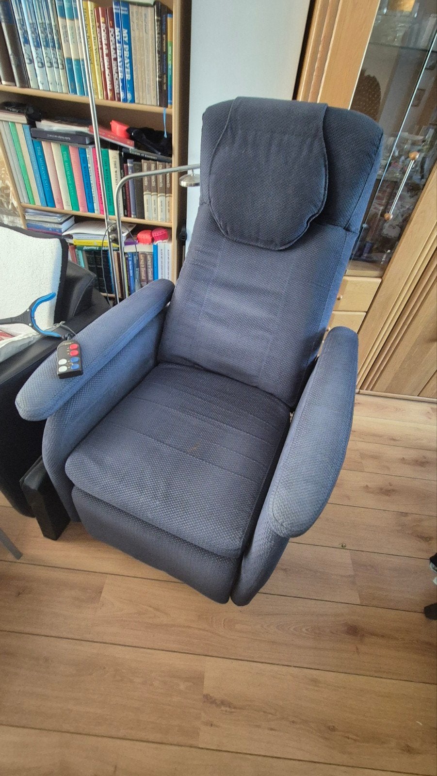 Relaxfauteuil (sta op stoel) met afstandsbediening, Ophalen, Gebruikt, Blauw, Modern, Comfort