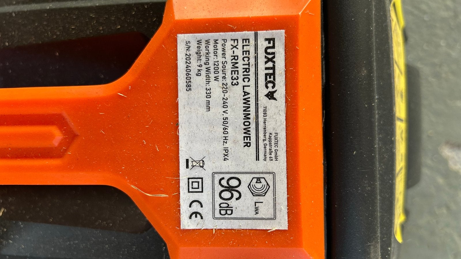 FUXTEC FX-RME33 Elektrische Grasmaaier 1200W, Tuin en Terras, Cirkelmaaier, Elektrische grasmaaier, Ophalen of Verzenden, Zo goed als nieuw