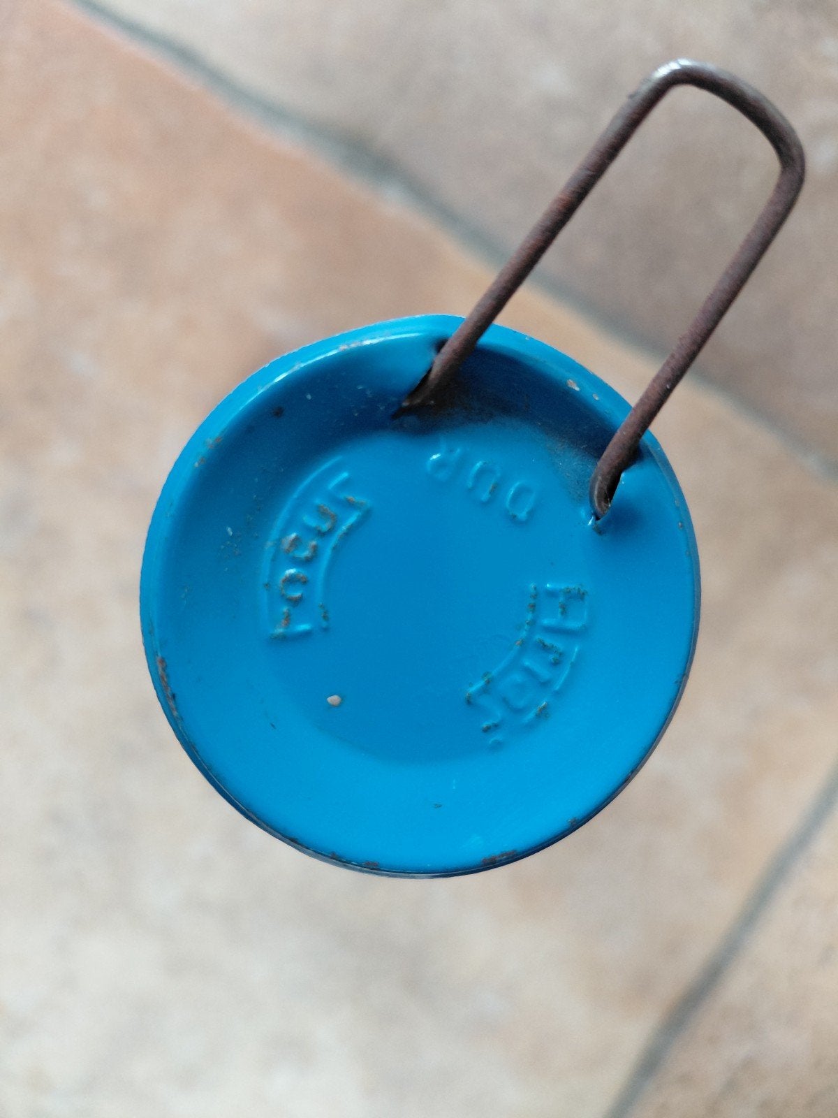 Vintage Artas Focus zaklamp DDR - Blauw metaal, Antiek en Kunst, Curiosa en Brocante, Ophalen of Verzenden