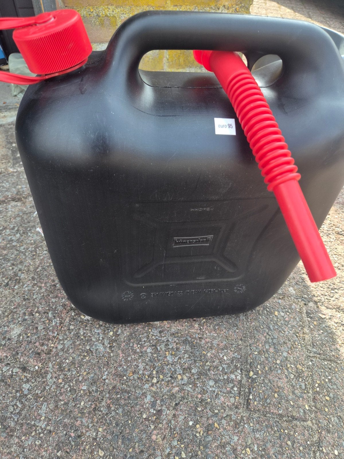jerrycan voor benzine 20 liter, Ophalen