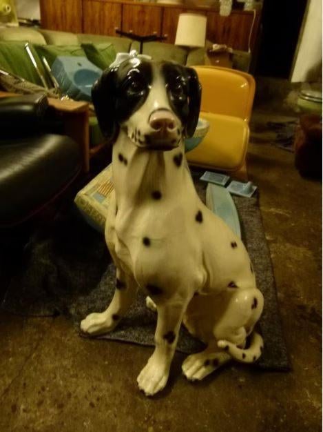 vintage keramiek hond dalmatier xl 60er jaren, Verzamelen, Beelden en Beeldjes, Ophalen, Zo goed als nieuw, Dier