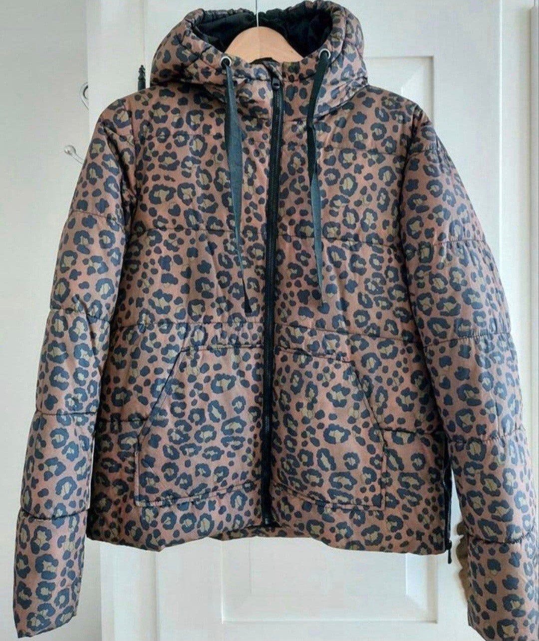 Geisha panterprint dames winterjas, Ophalen, Zo goed als nieuw, Maat 36 (S), Bruin