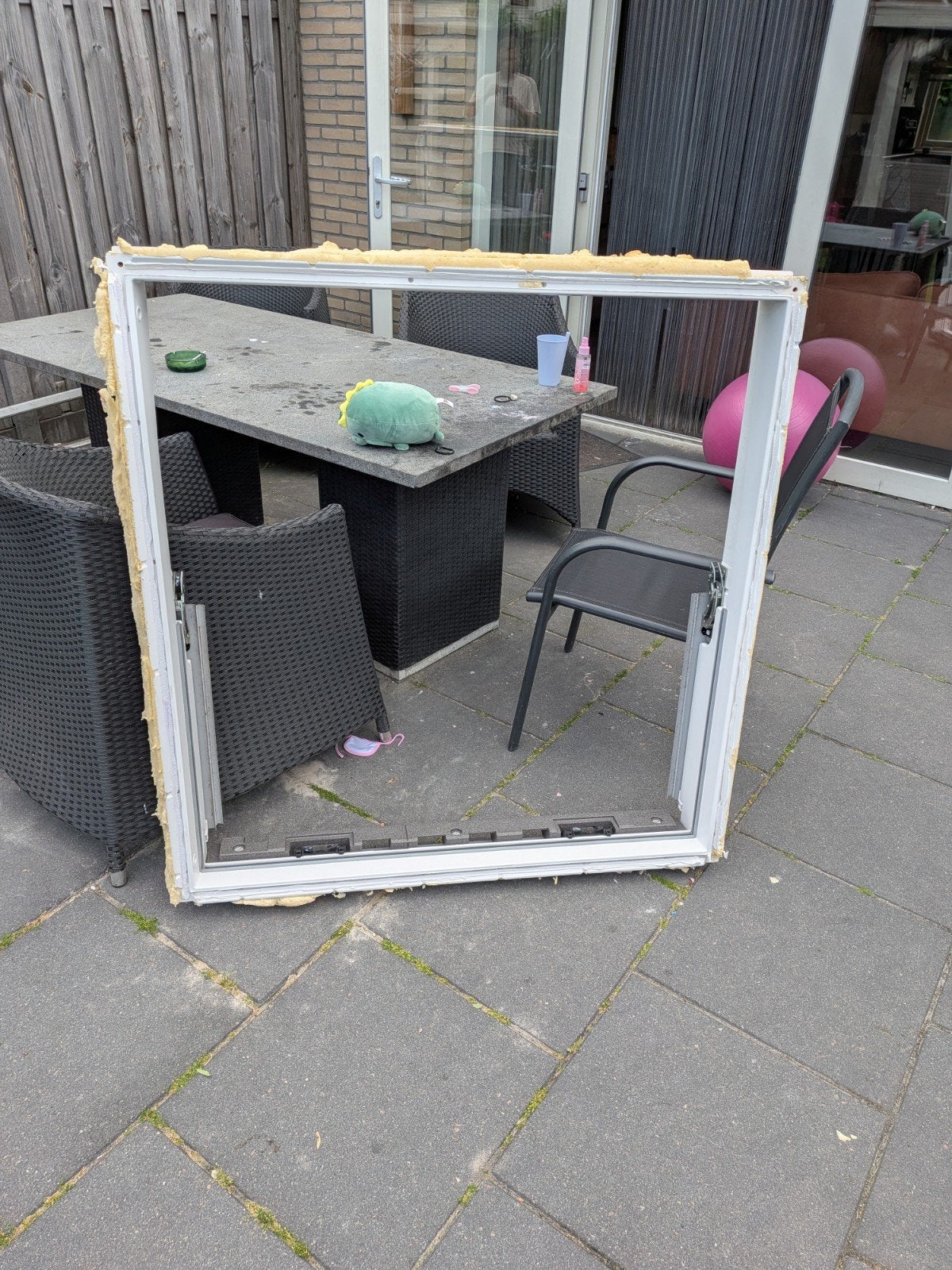 Gebruikt raam met dubbelglas, Doe-het-zelf en Verbouw, Glas en Ramen, Gevelraam of Ruit, Gebruikt, 80 tot 120 cm, 80 tot 120 cm