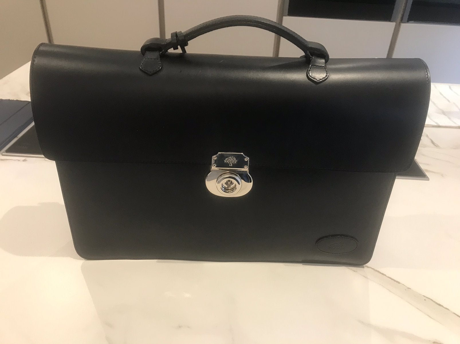 Nieuwe Mulberry aktetas, 30 tot 40 cm, Zwart, Aktetas of Boekentas, Nieuw