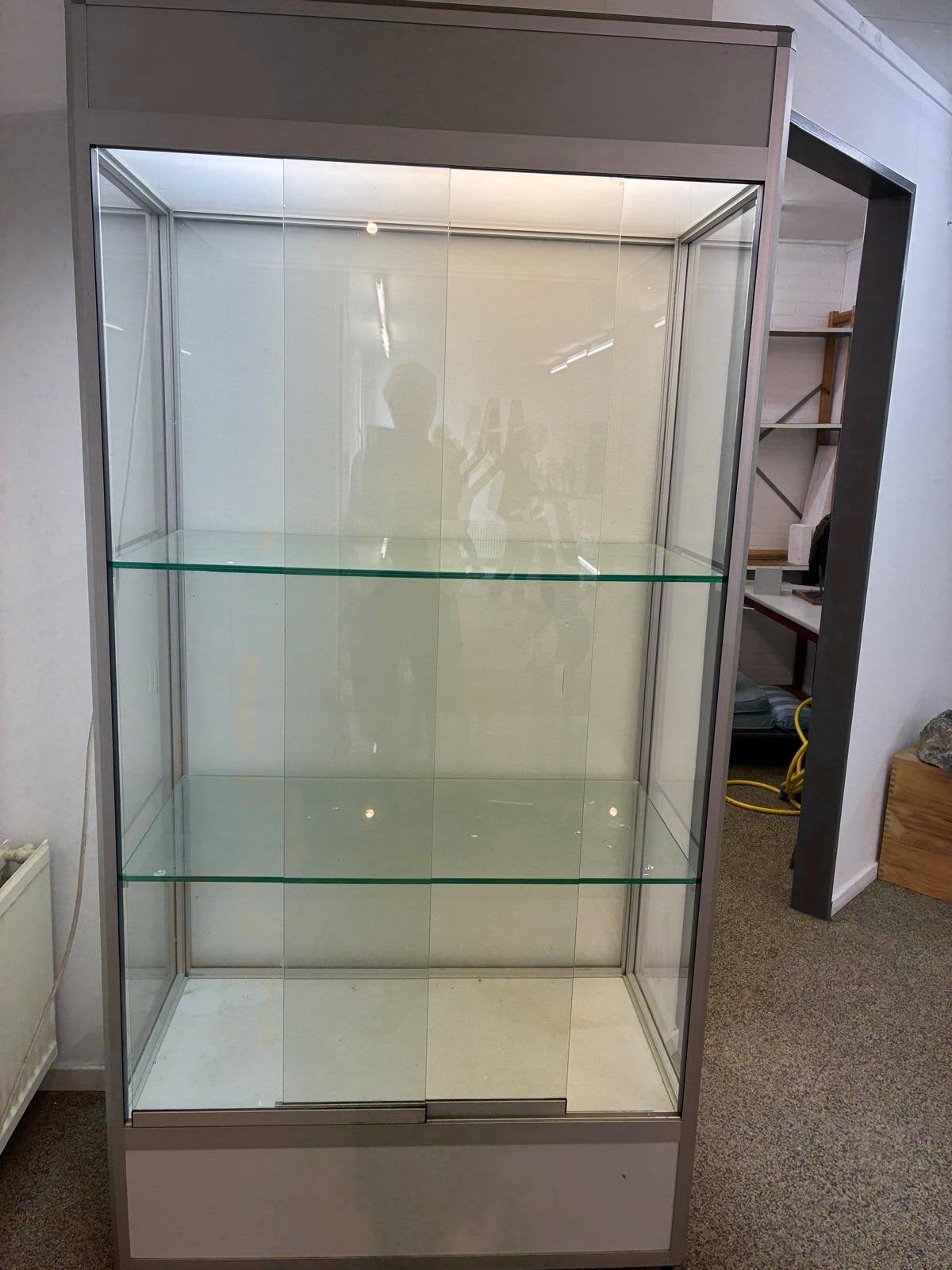 Vitrinekast met verlichting, 200x100x50 cm, lichte schade, Ophalen, Gebruikt, 200 cm of meer, 50 tot 100 cm