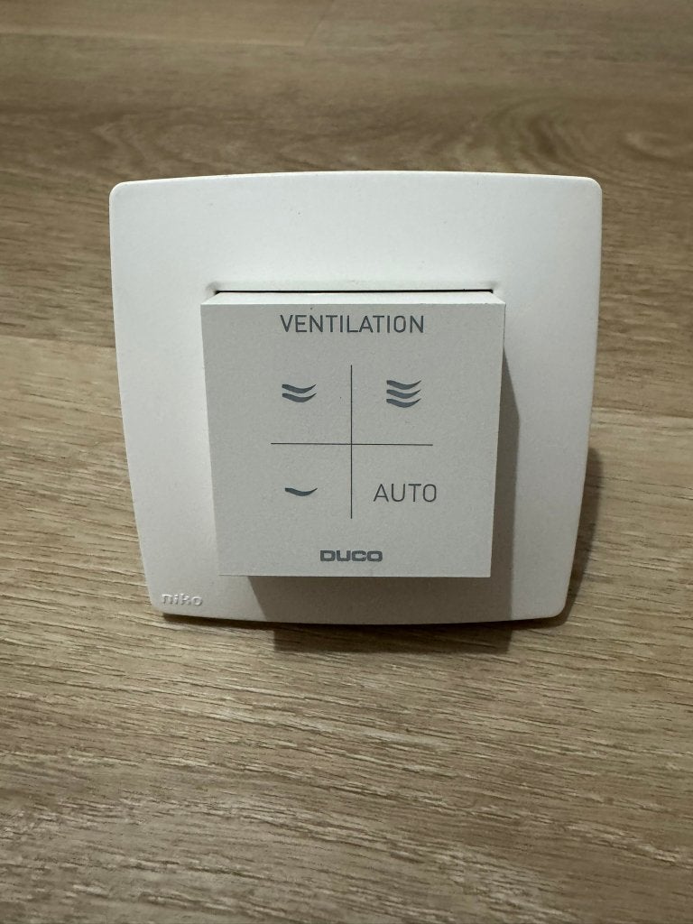 Duco CO2 ruimtesensor met bediening RF/Wired wit, Ophalen of Verzenden, Zo goed als nieuw, Ventilator en Afzuiger
