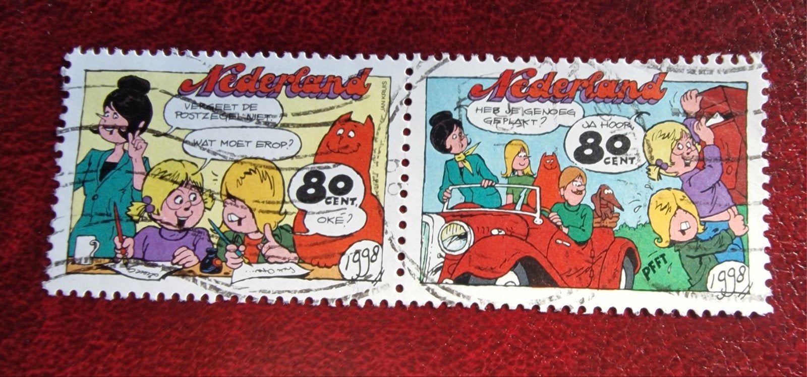 kv1151 Nederlandse postzegels 1998 - Jan Kruis stripfiguren, Ophalen of Verzenden, Na 1940, Gestempeld