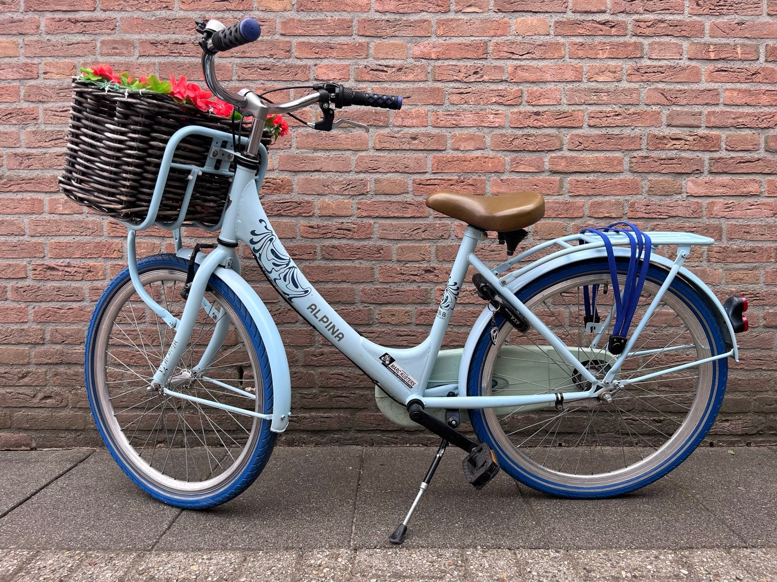 Alpina Meisjesfiets 24 inch - Lichtblauw met mand, Ophalen, Gebruikt, 24 inch, Versnellingen
