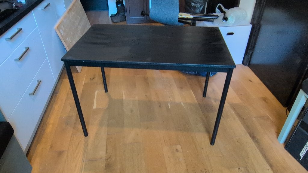 Ikea Sandsberg tafel zwart, Ophalen, Gebruikt, 100 tot 150 cm, 50 tot 100 cm