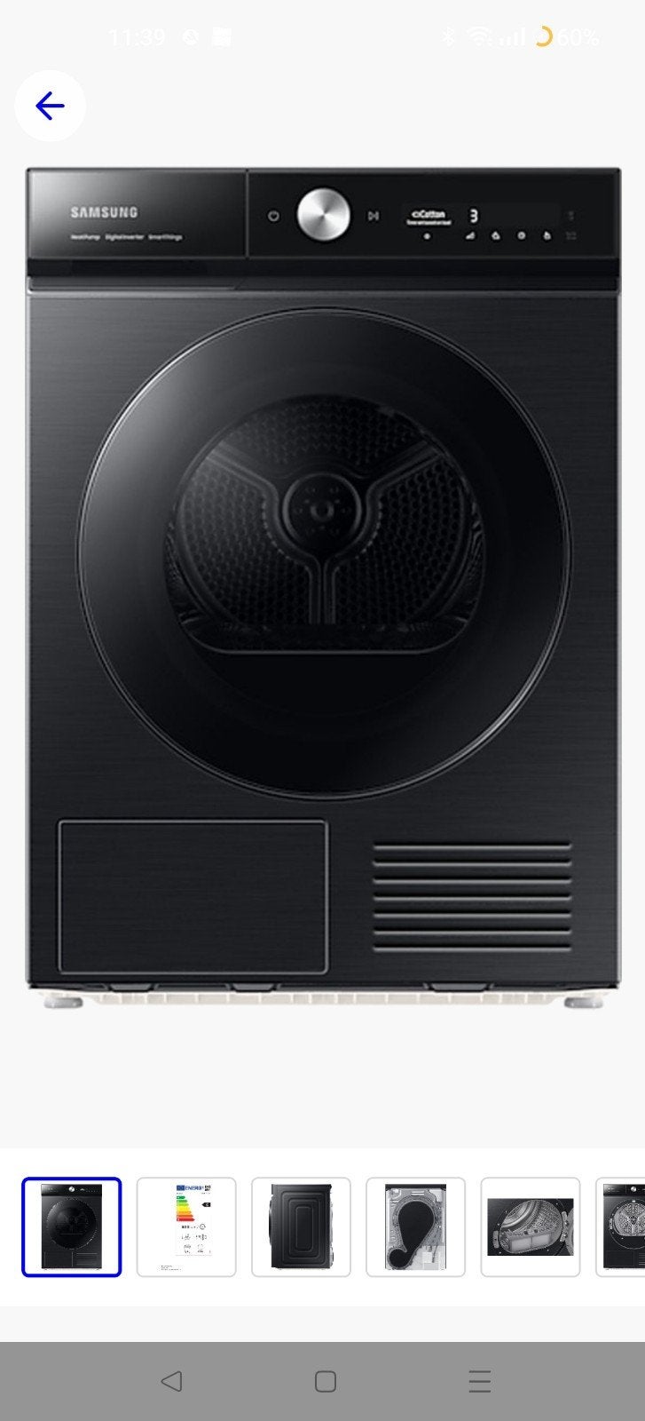 Foto 3 van Samsung Bespoke Warmtepompdroger DV90BB9445GBS2 - 9 kg Als n