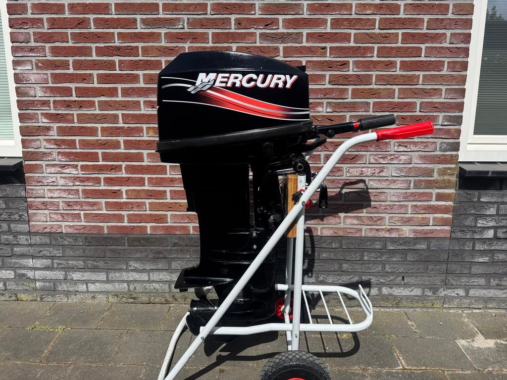 Mercury 25pk 2takt kortstaart, Watersport en Boten, Buiten- en Binnenboordmotoren, Ophalen, 10 tot 30 pk, Zo goed als nieuw, Buitenboordmotor