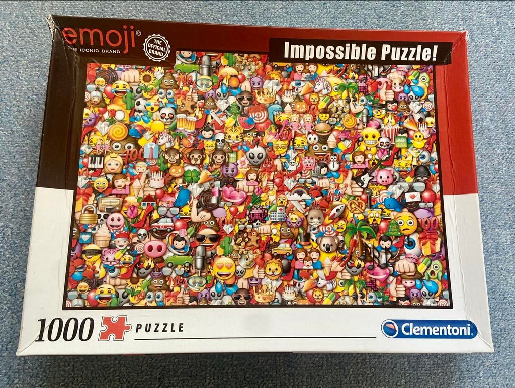 Clementoni Emoji Impossible Puzzel 1000 stukjes, Ophalen of Verzenden, 500 t/m 1500 stukjes, Zo goed als nieuw, Legpuzzel