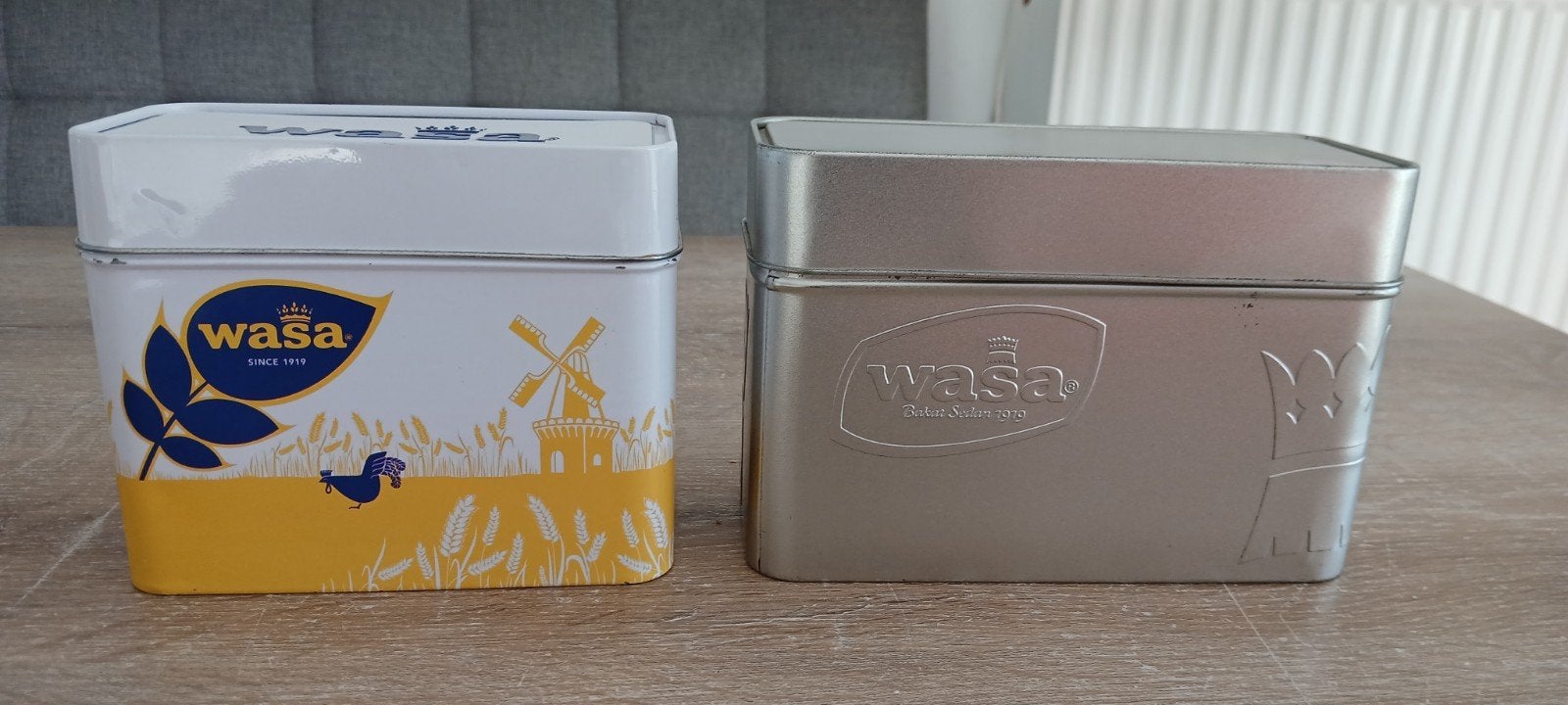 Wasa blik knäckebröd zilverkleurig met kroon, Verzamelen, Blikken, Ophalen of Verzenden, Gebruikt, Overige, Overige merken