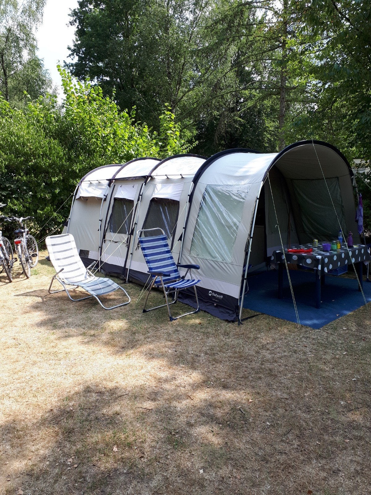 Ruime Outwell wolf lake 5 tunneltent voor 5 personen, Caravans en Kamperen, Ophalen, Gebruikt