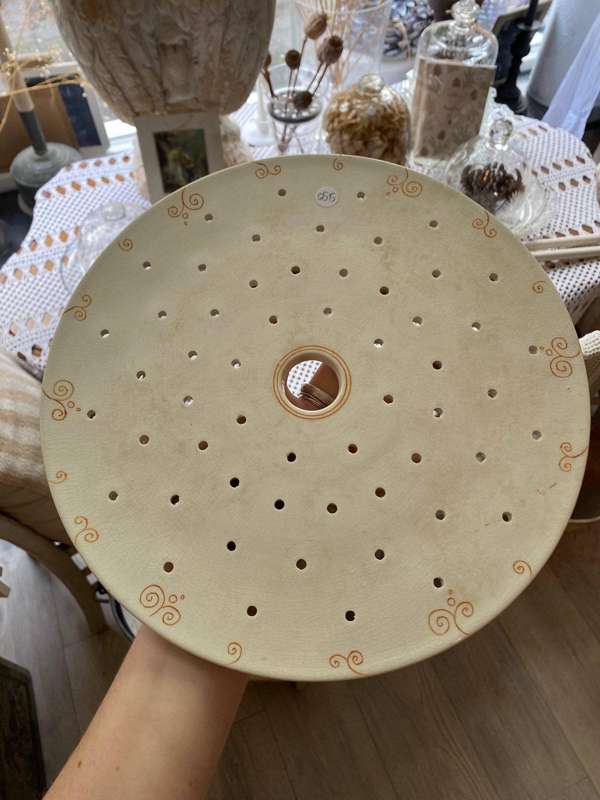 Prachtige Antieke Treef, Onderbord, Brocante, Beboterd, Ophalen