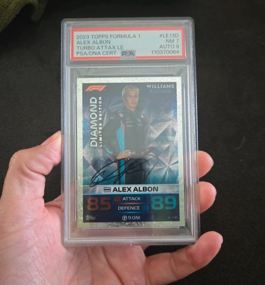 Alex Albon Topps Match Attax Gesigneerd PSA F1 Kaart, Ophalen of Verzenden, Zo goed als nieuw, Losse kaart