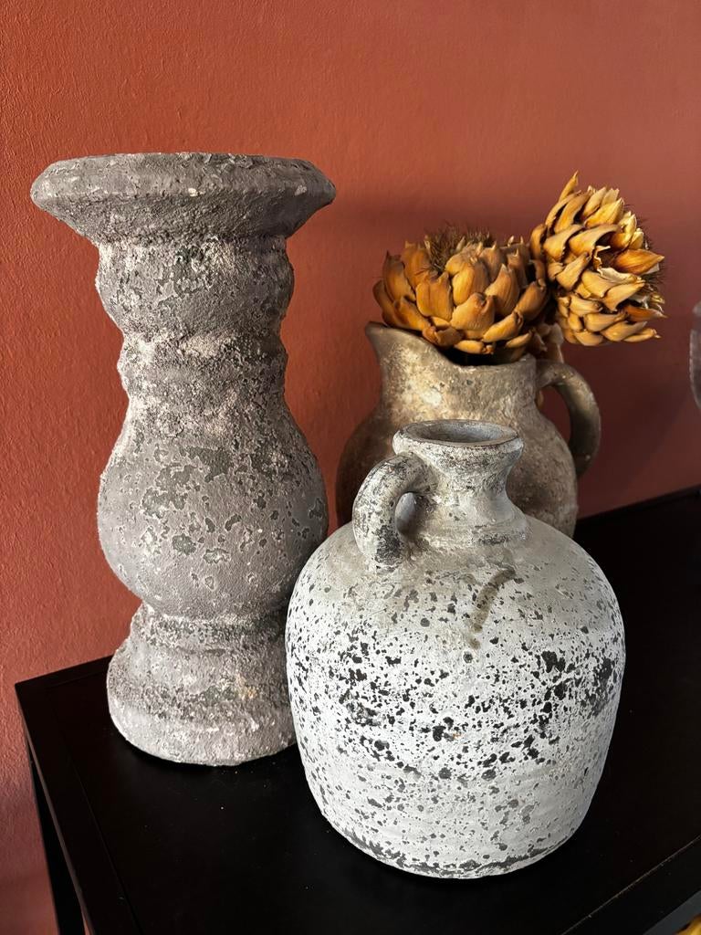 M40 Wonen Bocalen - Set van 3 Decoratieve Vazen, Steen, Gebruikt, Overige kleuren, Ophalen of Verzenden