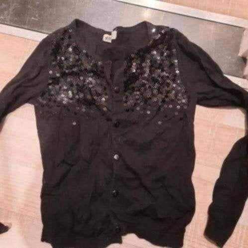 146 vestje zwart met glitter, Verzenden, Zo goed als nieuw, Meisje, Trui of Vest