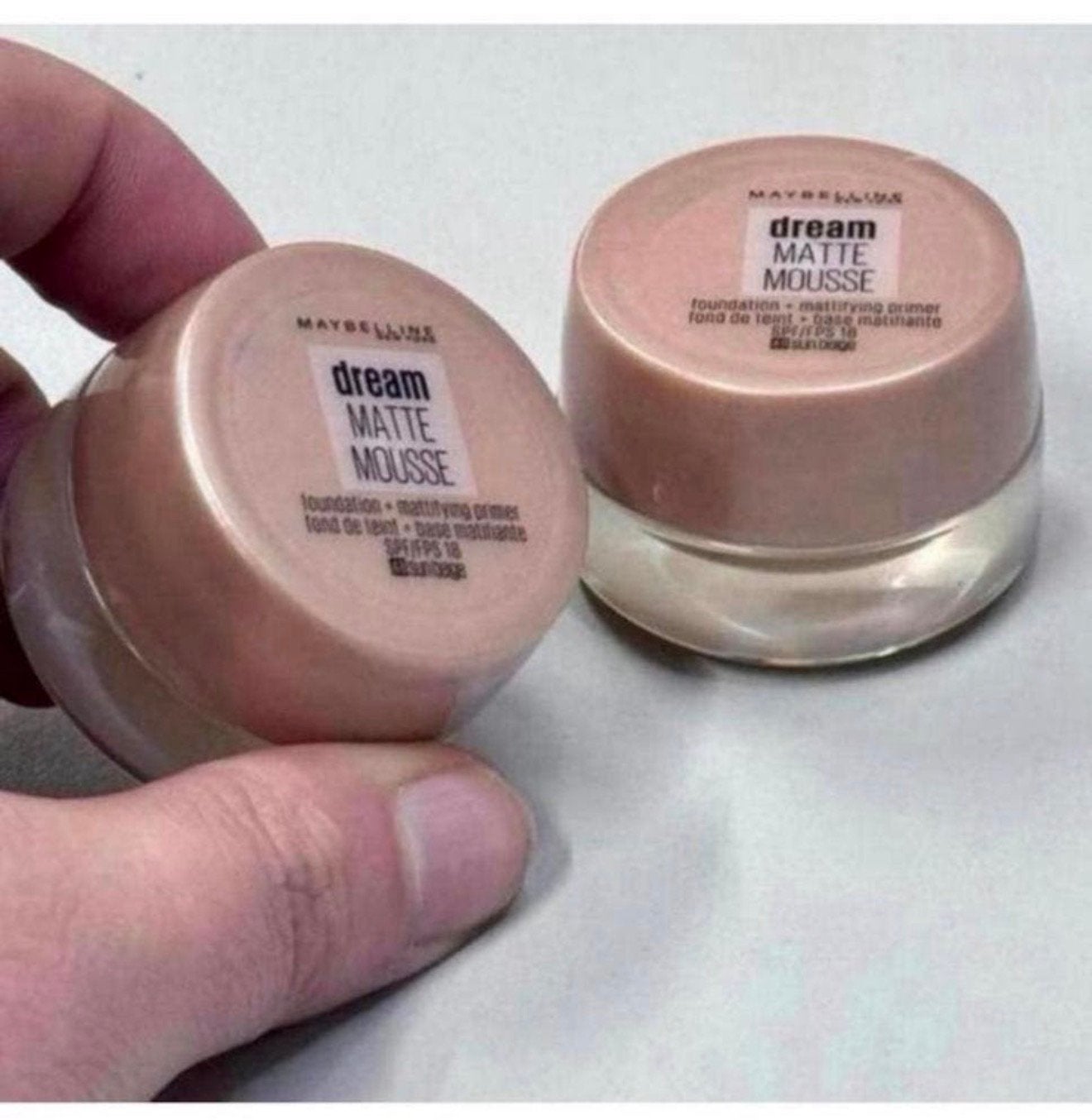 2X Maybelline Dream Matte Mousse Foundation - 48 Sun Beige, Mm, Gehele gezicht, Beige, Nieuw
