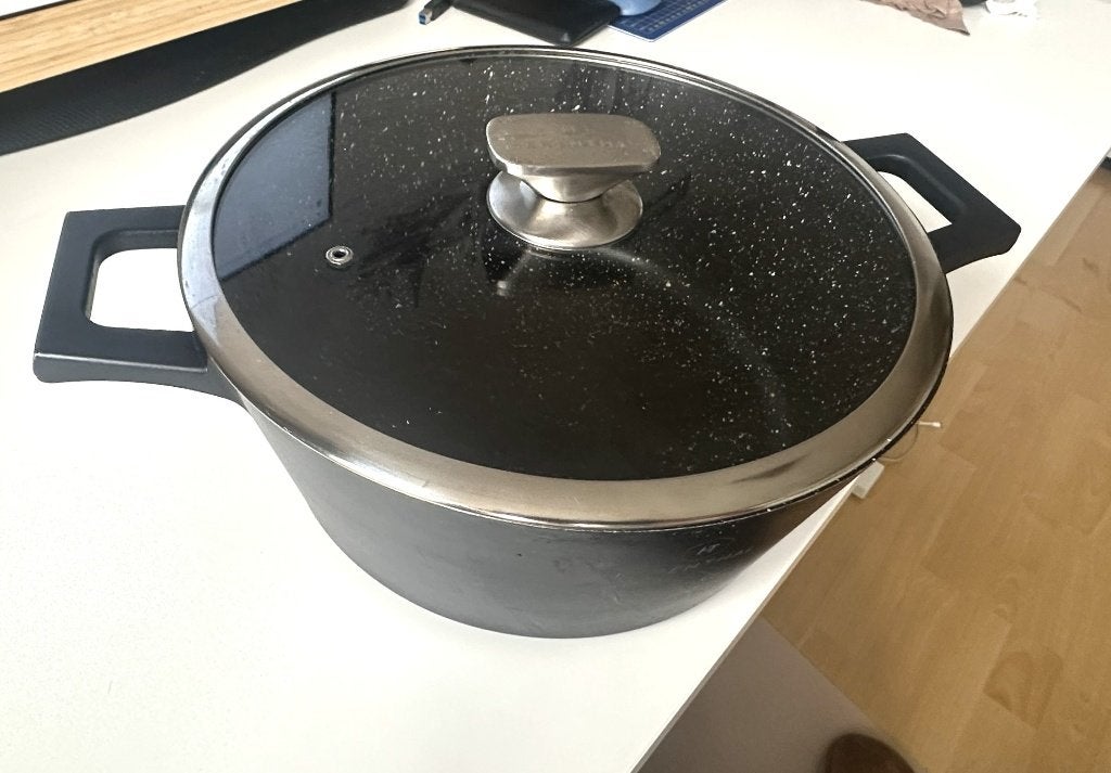 Herenthal Braadpan soeppan kookpan stoofpan pan., Gebruikt, Braadpan, Aluminium, Ophalen of Verzenden