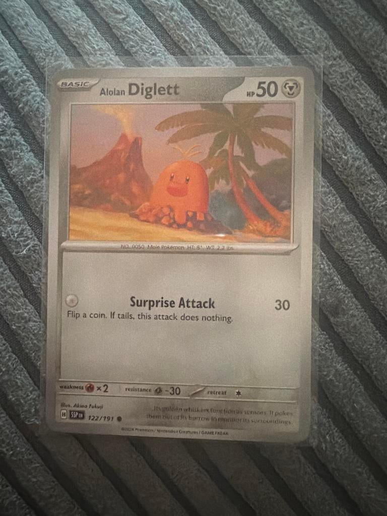 Alolan Diglett Pokémon Kaart - SSP EN 122/191, Ophalen of Verzenden, Zo goed als nieuw, Losse kaart