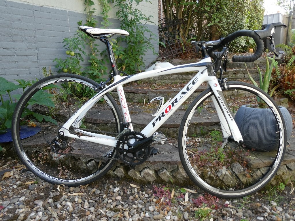 Prorace racefiets (53 cm) in zeer goede staat, 28 inch, Carbon, 10 tot 15 versnellingen, Velgrem