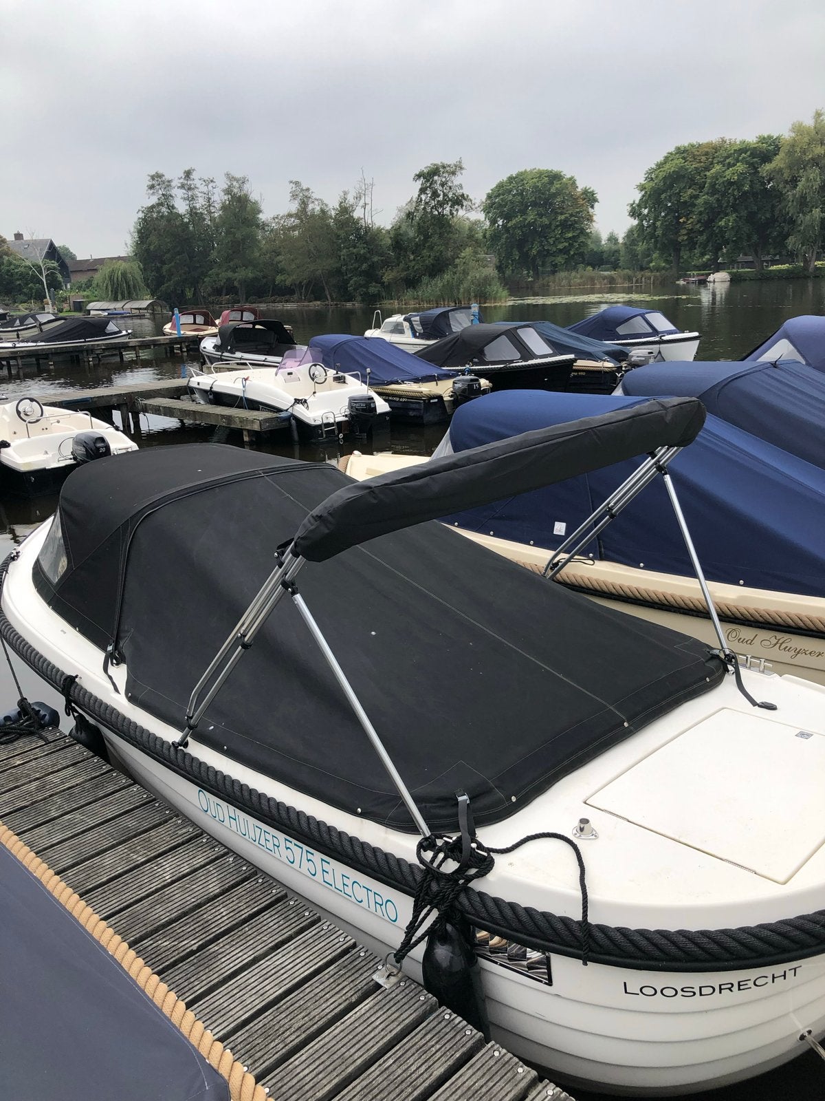 Oud Huizer 575 Electro sloep inclusief bootkar, Ophalen, Overige merken, Gebruikt, Afdekzeil