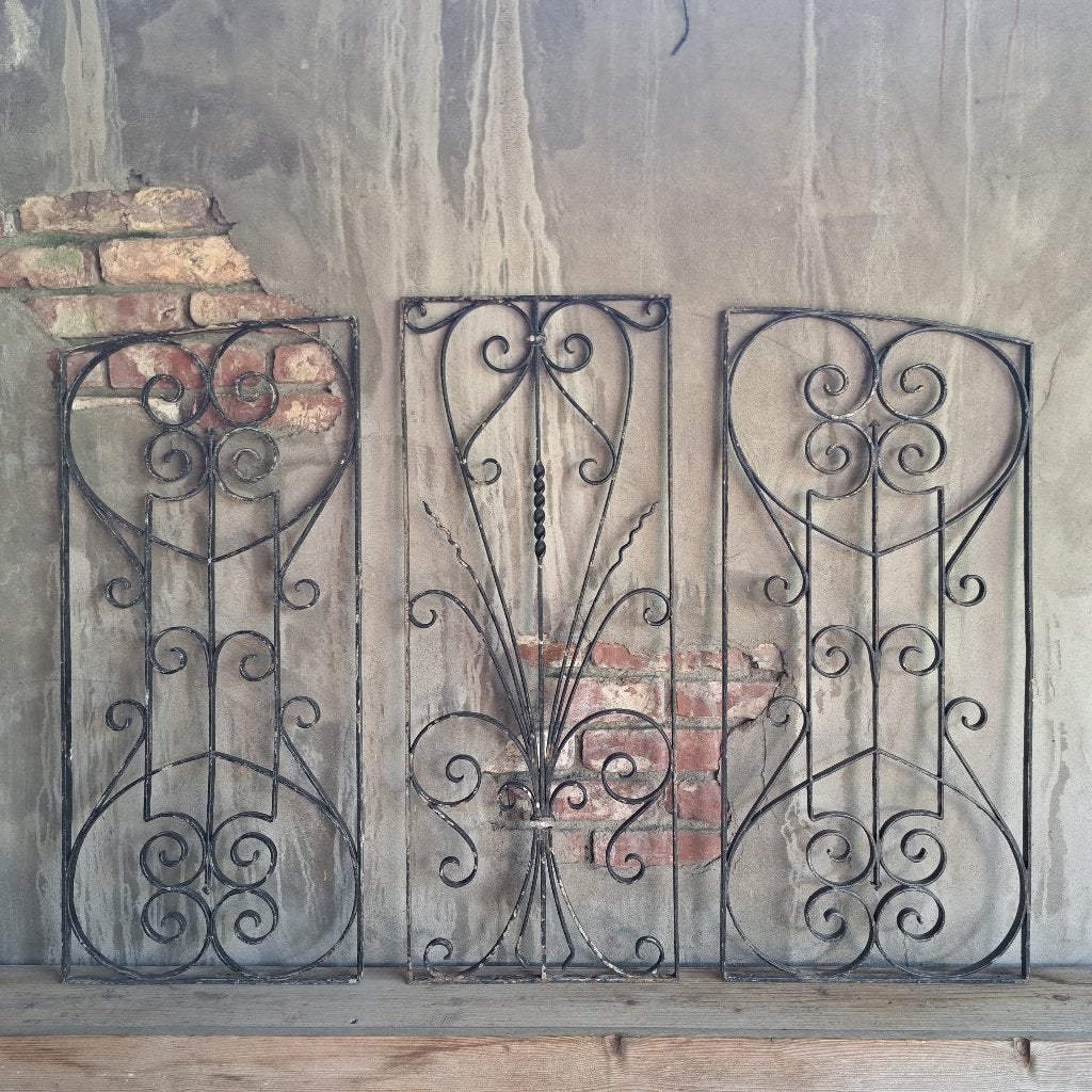 1x Brocante oud Frans metalen rek rooster ornament *Etage3*, Gebruikt, ., Ophalen of Verzenden, .