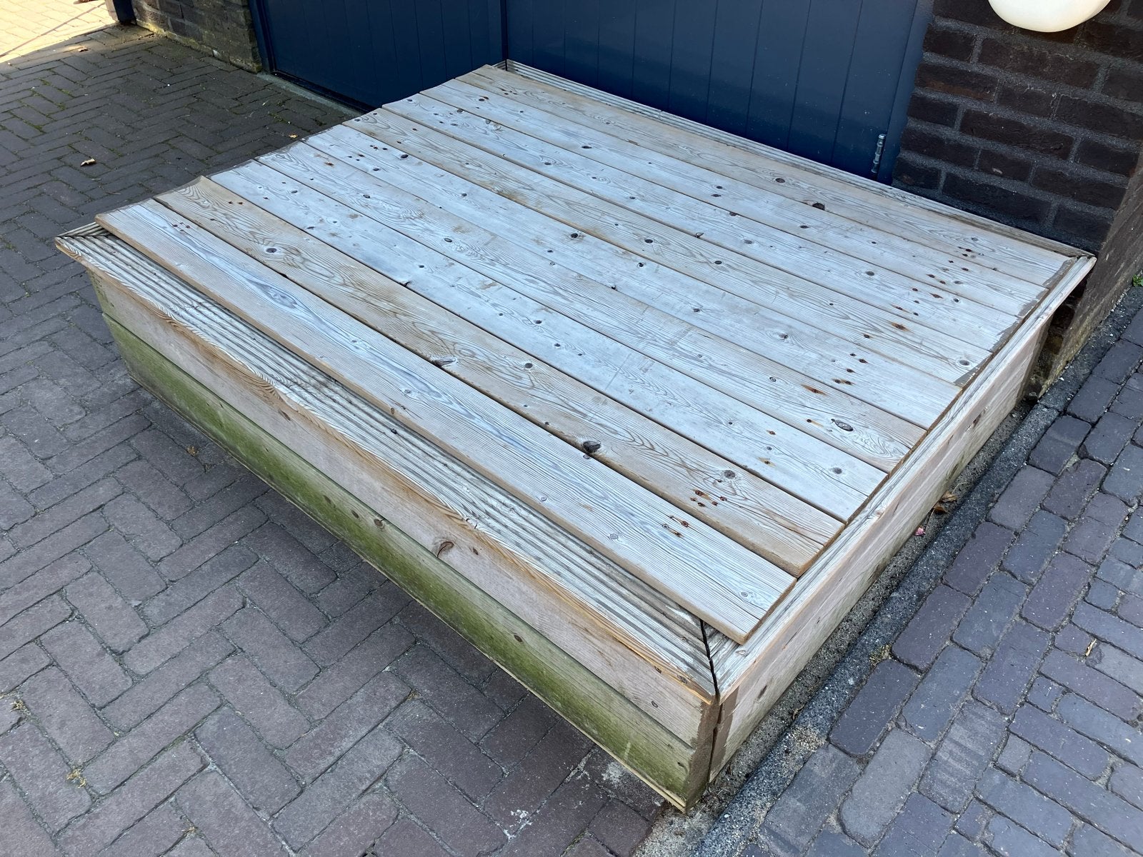 Houten zandbak met deksel, Kinderen en Baby's, Ophalen, Gebruikt