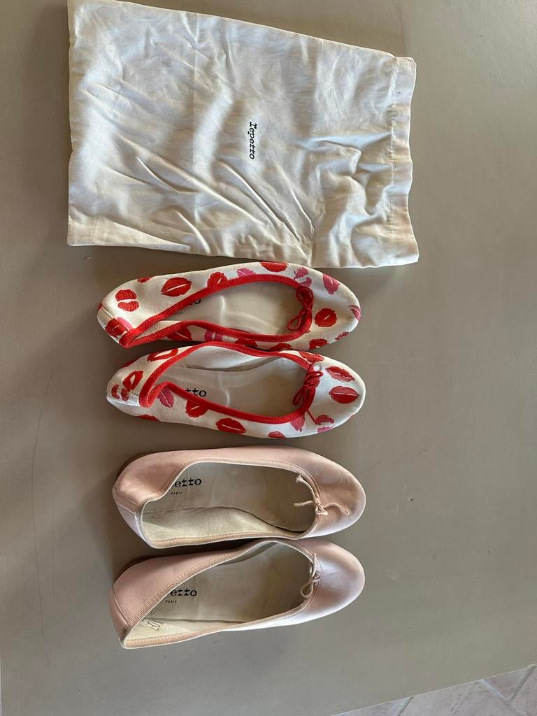 Twee paar Repetto ballerina's maat 39,5 (valt als 38,5), Ophalen of Verzenden, Zo goed als nieuw, Roze, Ballerina's