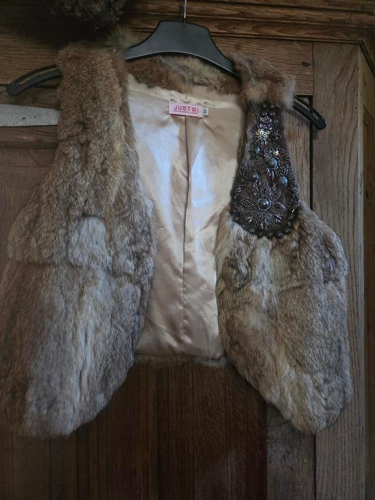 Bont vestje hesje bodywarmer wildkleur M, Verzenden, Zo goed als nieuw, Maat 38/40 (M), Beige