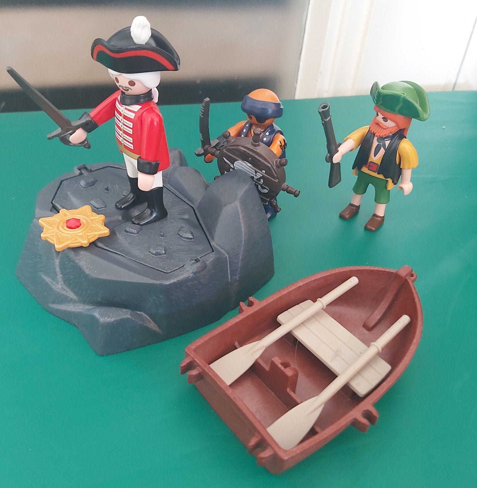 Playmobil piraten met bootje en geheime schat, Ophalen of Verzenden, Gebruikt