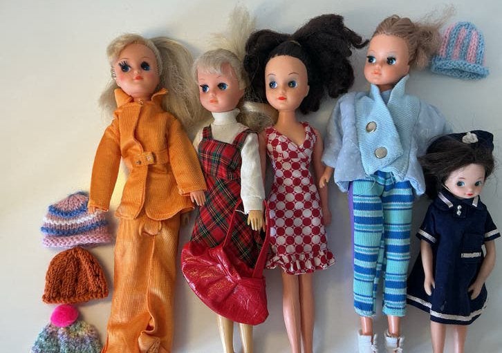 Vintage Fleur poppen met kleding en accessoires, Ophalen of Verzenden, Gebruikt, Overige typen