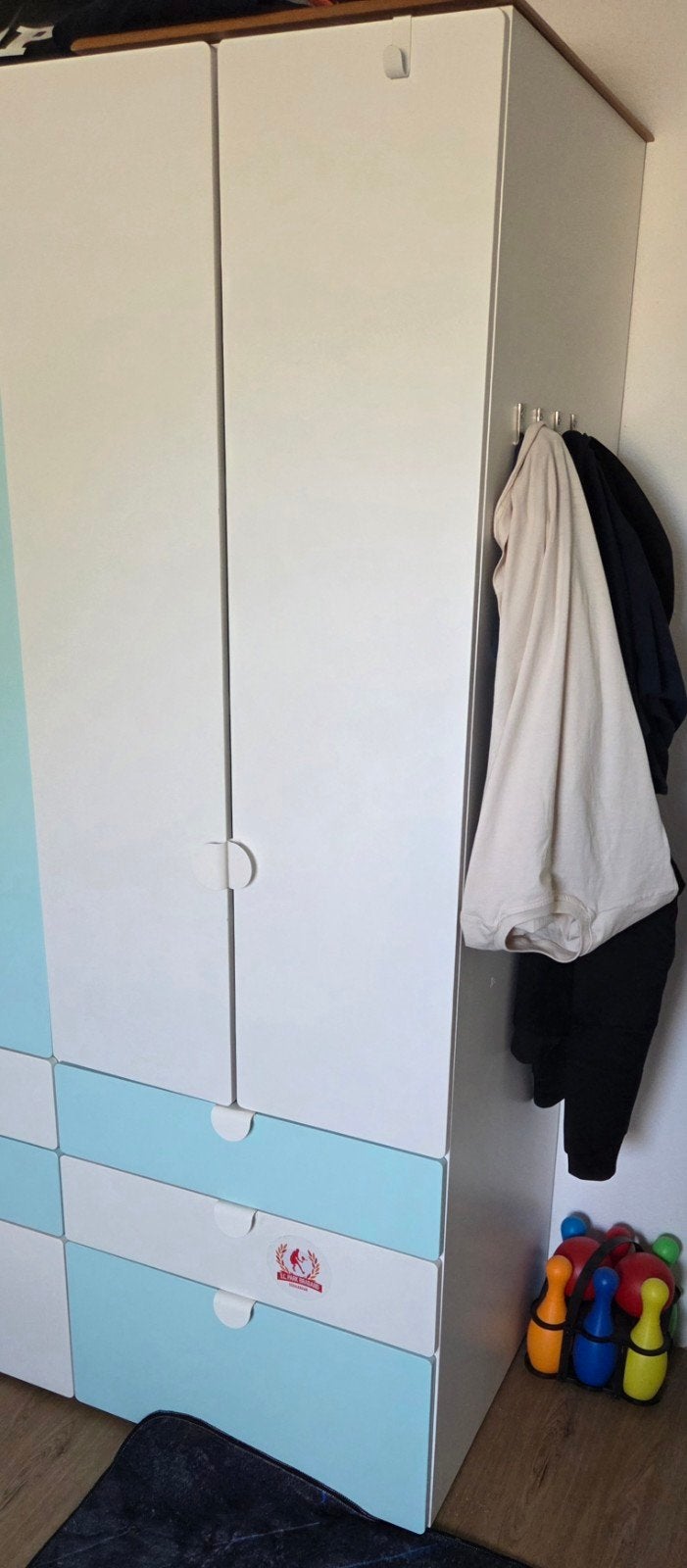 IKEA Kast met deuren en lades - Wit/Blauw, Ophalen, Overige materialen, Gebruikt, Met deur(en)
