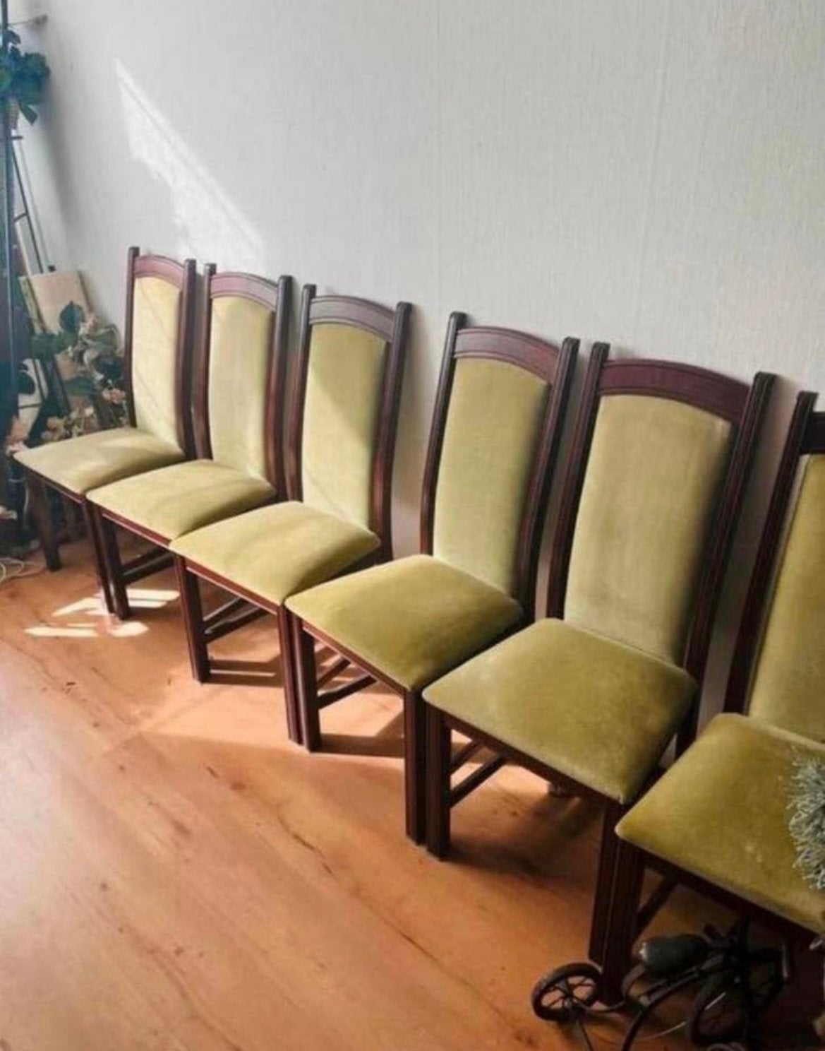 Set van 6 mooie antieke mahonie stoelen, Huis en Inrichting, Stoelen, Ophalen, Zo goed als nieuw, Overige kleuren, Stof