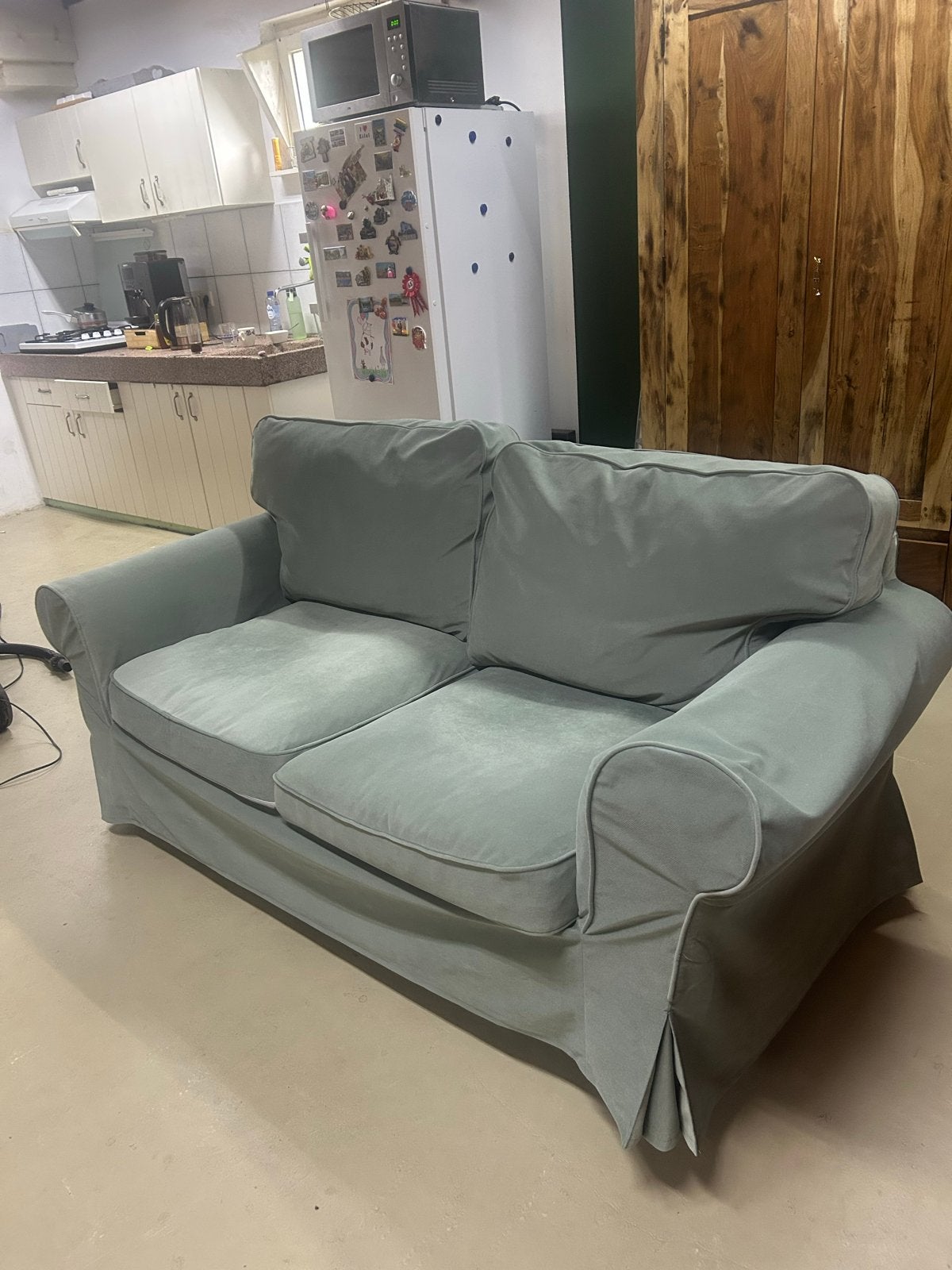 2x IKEA Ektorp tweezitsbank - 2 jaar oud, Ophalen, Tweepersoons, Zo goed als nieuw, Rechte bank