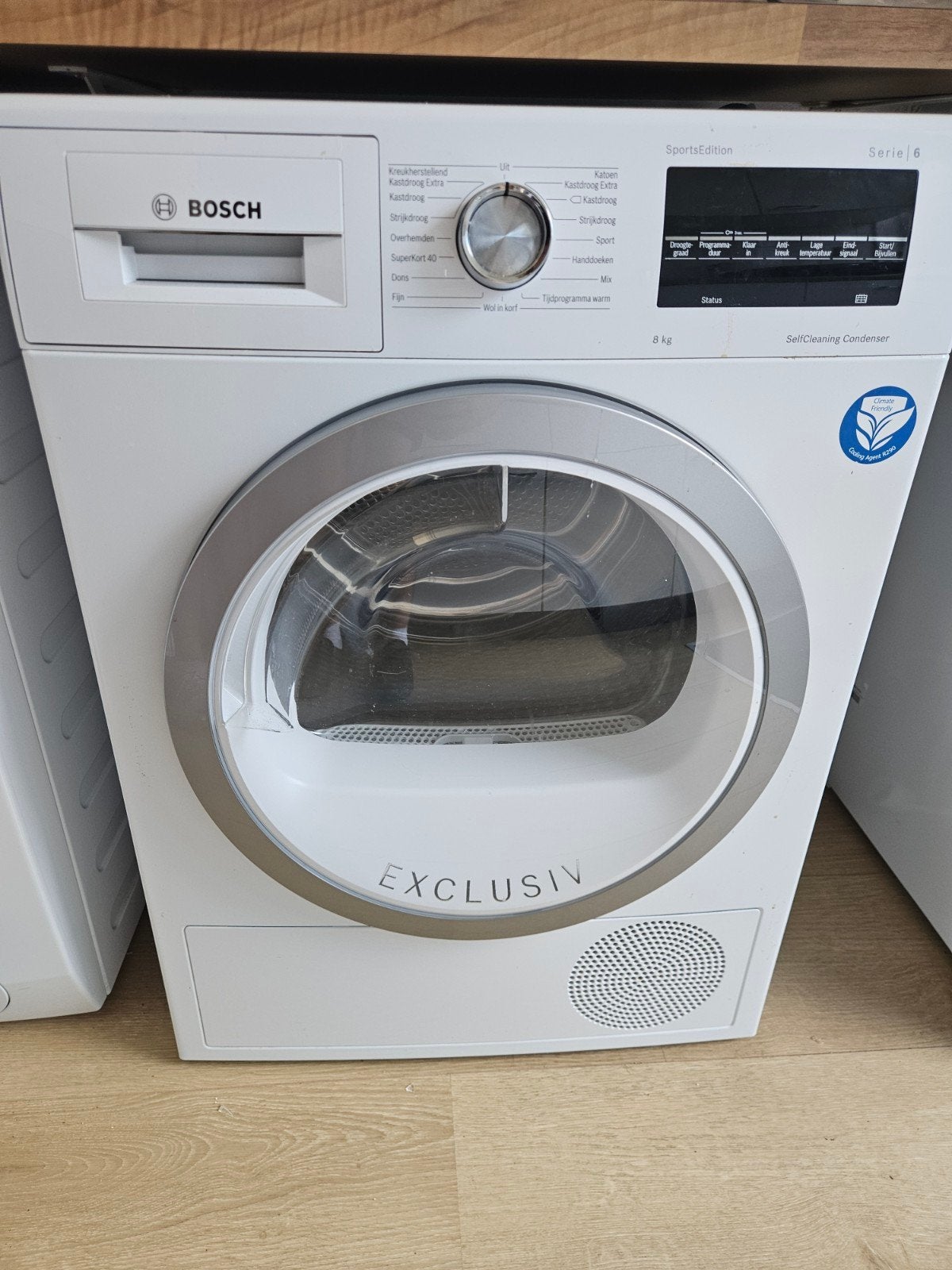 Bosch Serie 6 SportsEdition Condensdroger 8 kg, Ophalen, Wolprogramma, Gebruikt, 8 tot 10 kg