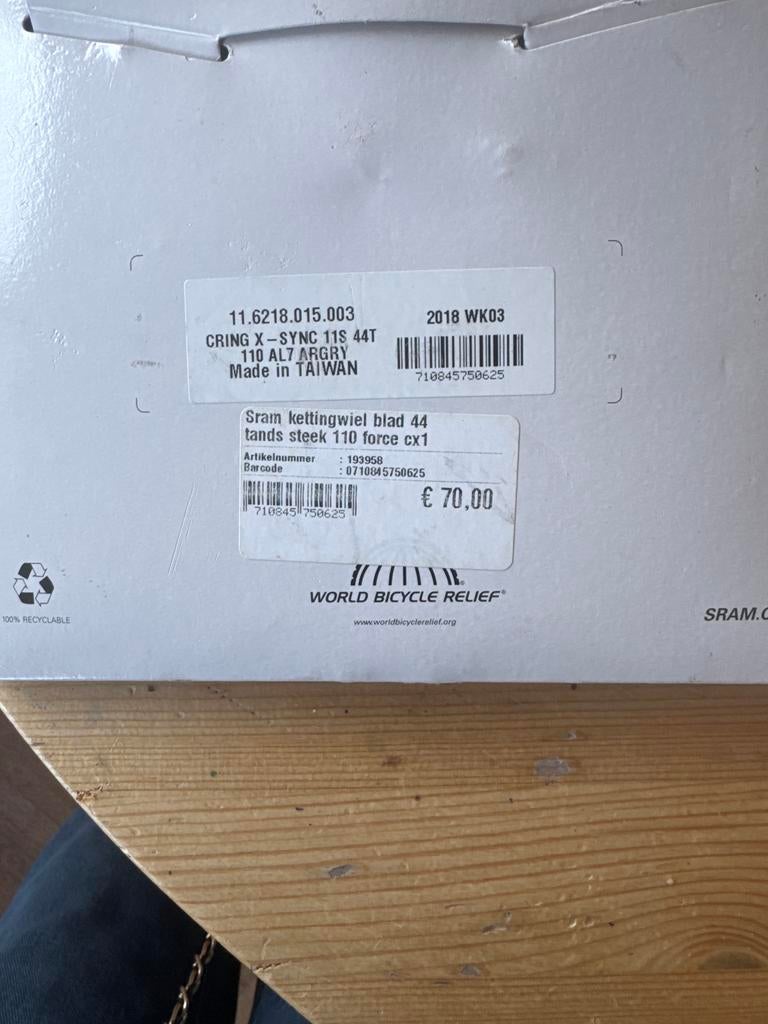 SRAM X-SYNC 11S 44T Kettingblad - Nieuw, Ophalen of Verzenden, Zo goed als nieuw
