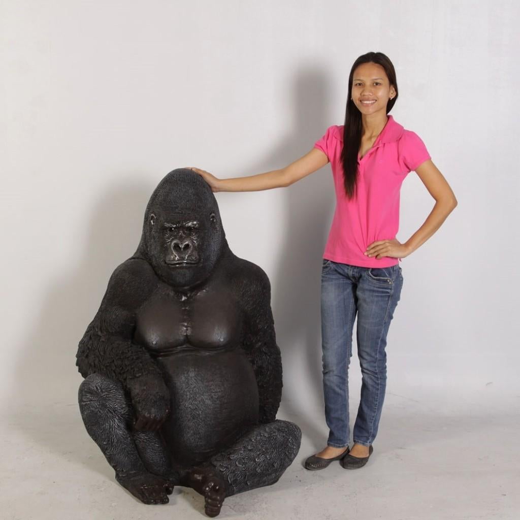 Silver Back Gorilla - Zilverrug Gorilla beeld - 114 cm, Ophalen, Nieuw, Overige typen
