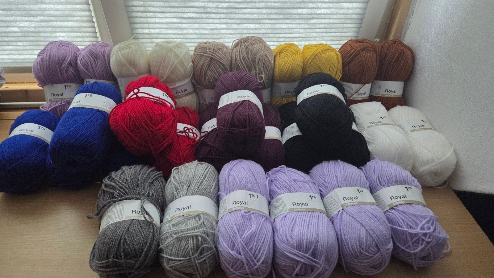 30 bollen Zeeman Royal garen - diverse kleuren, Hobby en Vrije tijd, Breien en Haken, Ophalen
