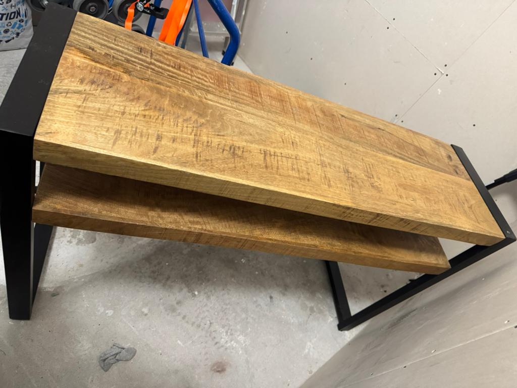 Side table mango hout, Ophalen, Zo goed als nieuw, Rechthoekig, Minder dan 50 cm