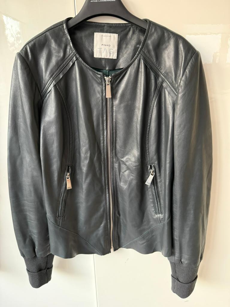 Leren PINKO jasje , groen, Kleding | Dames, Jassen | Zomer, Ophalen of Verzenden, Zo goed als nieuw, Maat 36 (S), Groen