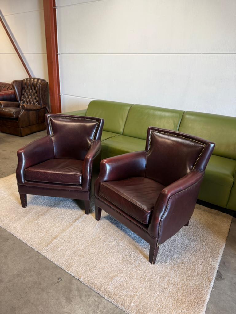 Klassieke vintage chesterfield leren fauteuils stoel, 2871SK, Klassieke, Mariansoliak8@gmail.com, Ophalen of Verzenden