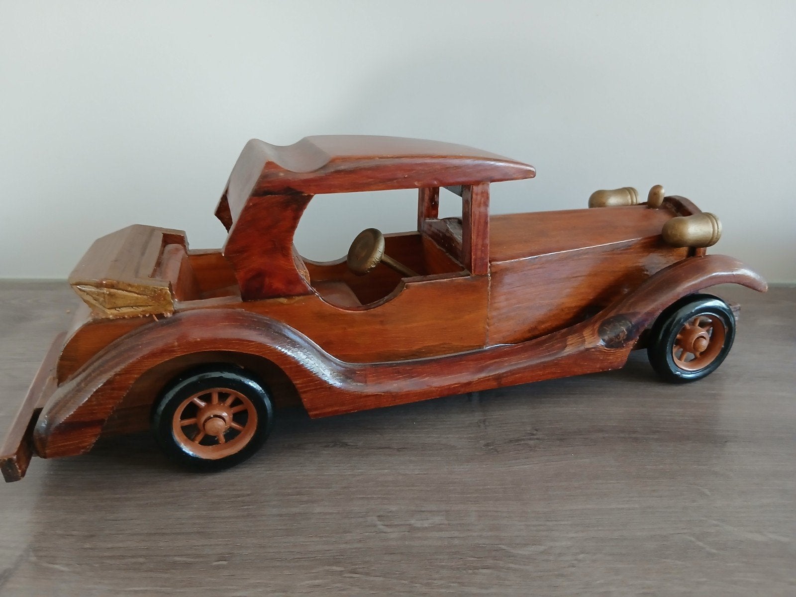 Bougatti houten model, Ophalen of Verzenden, Gebruikt, Auto, Overige merken
