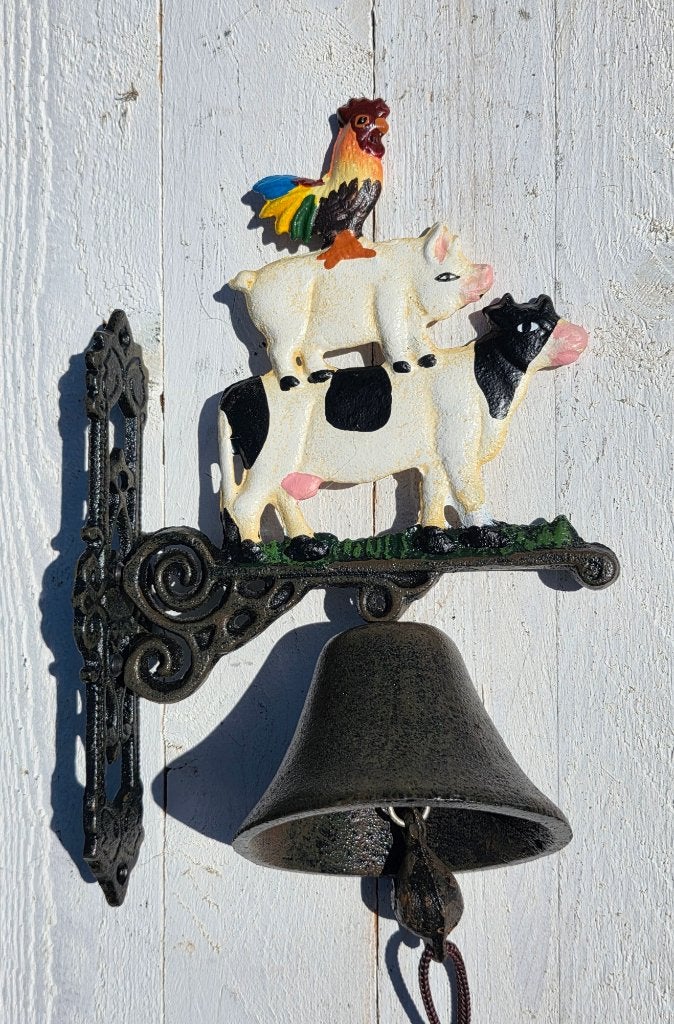 DEURBEL / KOE, VARKEN EN HAAN, Nieuw, Info@huisentuindecoratiemarie.nl, Huis en tuin decoratie marie, Peize