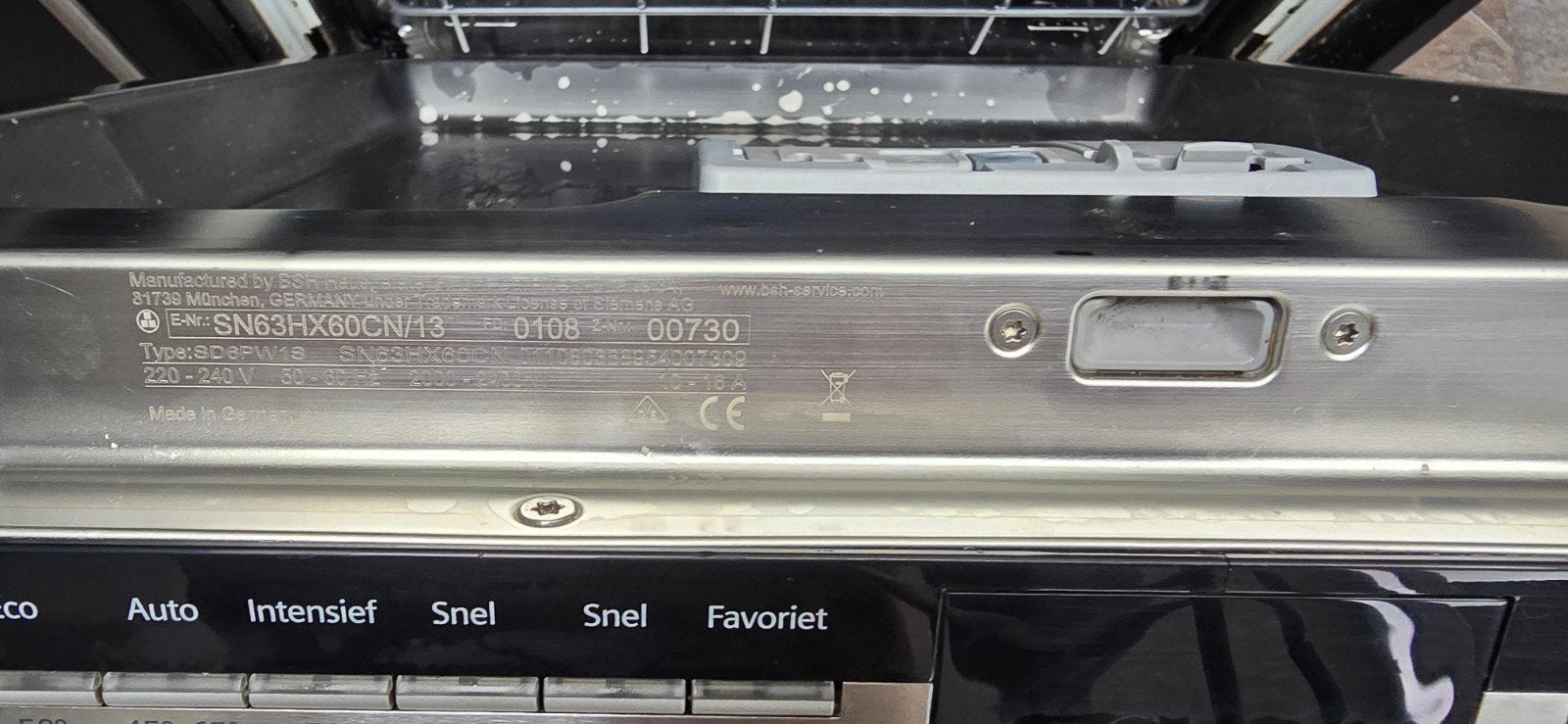 Siemens SN63HX60CN/13 Inbouw Afwasautomaat, Energieklasse A of zuiniger, 60 cm of meer, Ophalen of Verzenden, Zo goed als nieuw