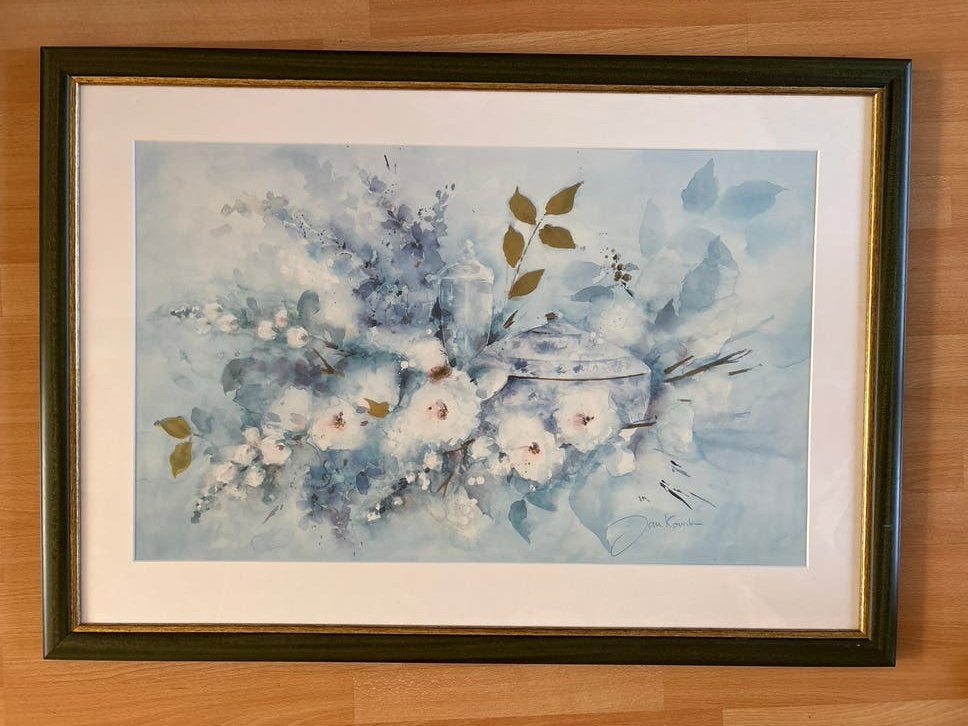 Serene Aquarel van Jan Kooistra: Bloemen en Natuurlandschap, Antiek en Kunst, Ophalen of Verzenden