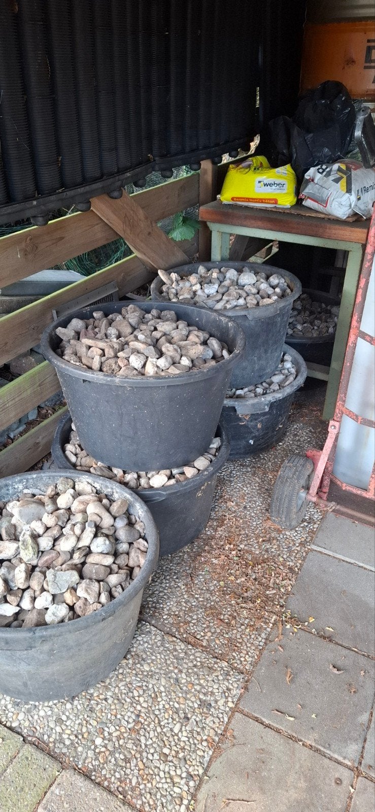 Grote partij grind voor tuin of bouw, Ophalen, Gebruikt, Grijs, Grind