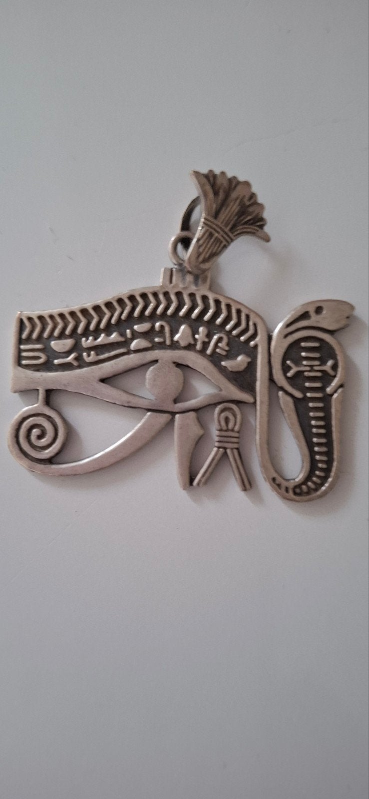 Zilveren Egyptische hanger met het oog van Horus, Verzenden, Zilver, Zilver