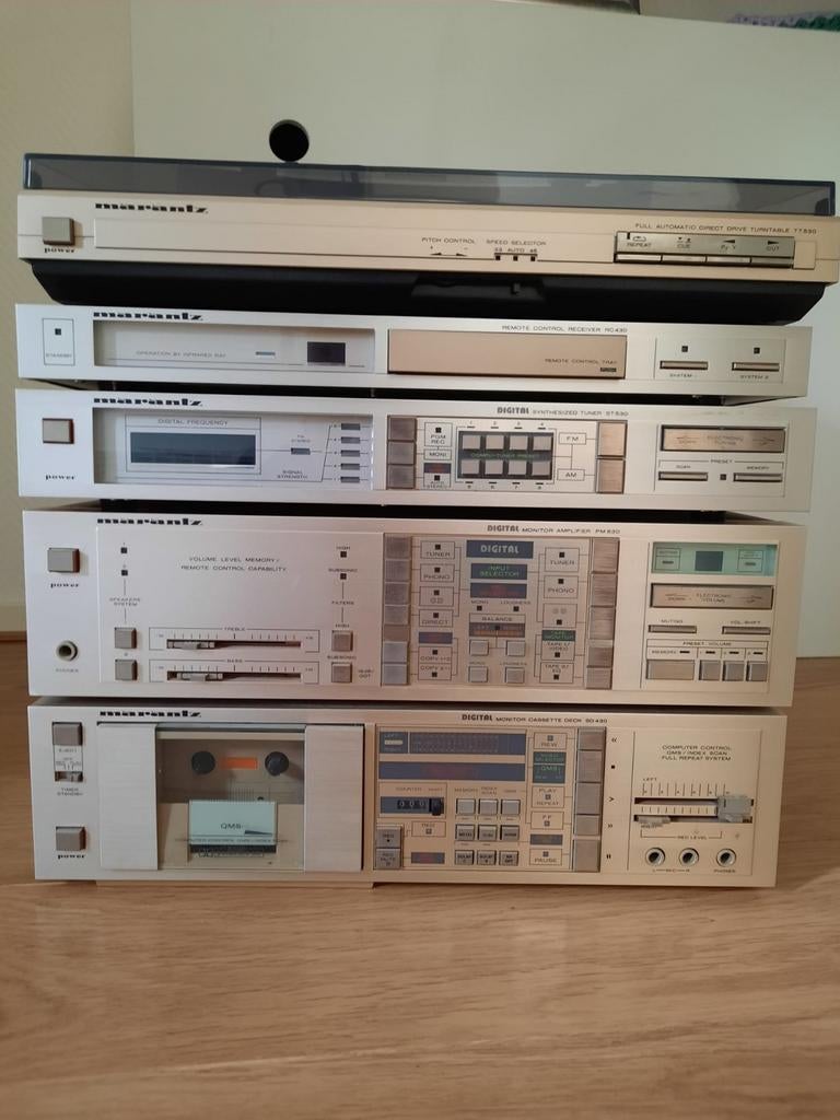 Marantz Stereoset met Platenspeler en 2 Bose boksen, Gebruikt, Tuner of Radio, Losse componenten, Ophalen